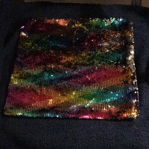 Sparkly multi colored sequined pillow cover! New!